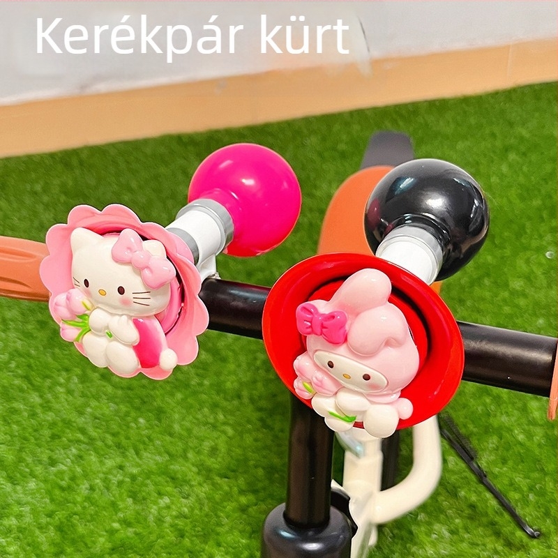 Gyerekeknek szóló kerékpár csengő karikatúra dizájnnal és erős hanggal – anyag: gyanta, modell qt-25134-01, gyerekeknek