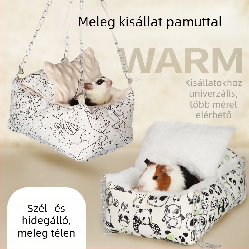 Pamut fészek-hámac kisállatok számára — téli melegedés, Handan eredet