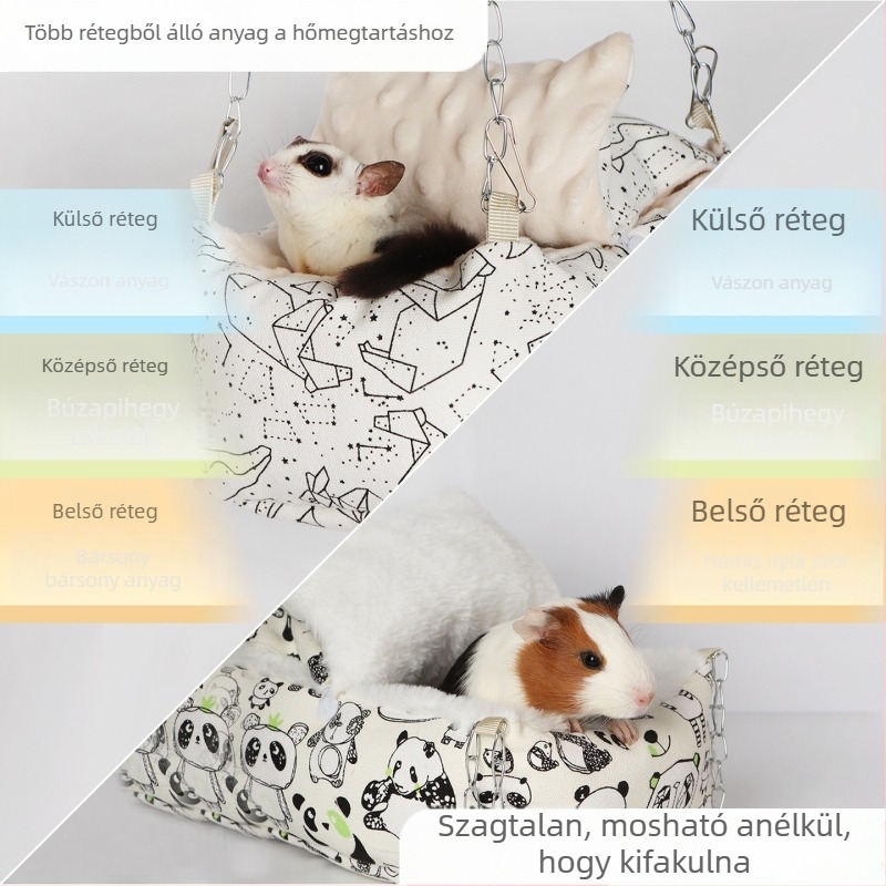 Pamut fészek-hámac kisállatok számára — téli melegedés, Handan eredet