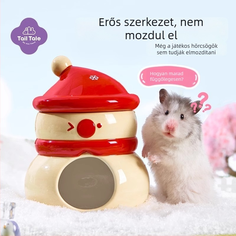 Hóember alakú kerámia hörcsög menedék (Anyag: Kerámia; Eredet: Kina; Importált: Nem; Márka: Close to the ear; Kategória: Háziállatoknak szánt élelem)