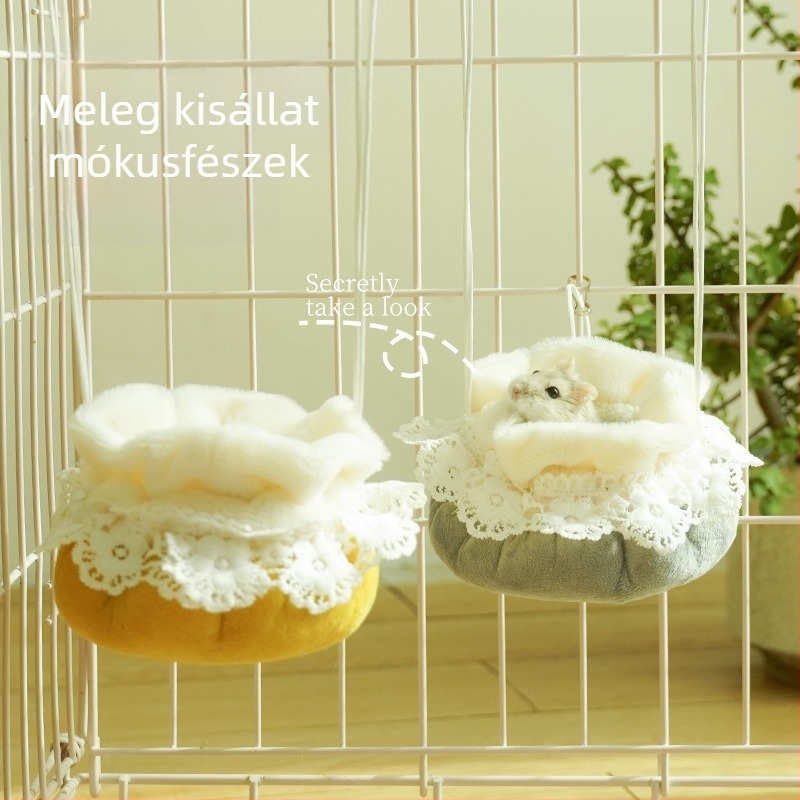 Hamster odú - kerek formájú, poliészterből készült, beltéri használatra, modern stílus, melegen tart