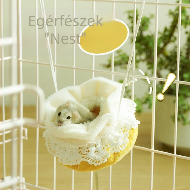 Hamster odú - kerek formájú, poliészterből készült, beltéri használatra, modern stílus, melegen tart