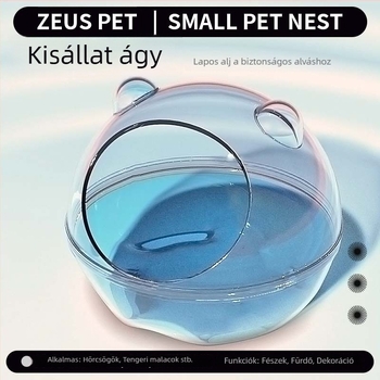 ZEUS átlátszó hörcsögfészek, kettős használat, könnyen tisztítható, arany hörcsög számára