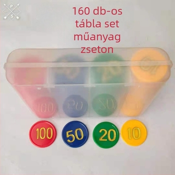 Dego Póker Zsetonok, 160 Db Műanyag Zseton, PS Anyag, Méret 38, Dobozos Készlet