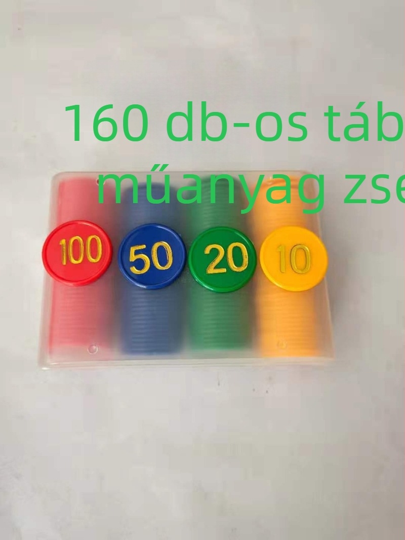 Dego Póker Zsetonok, 160 Db Műanyag Zseton, PS Anyag, Méret 38, Dobozos Készlet