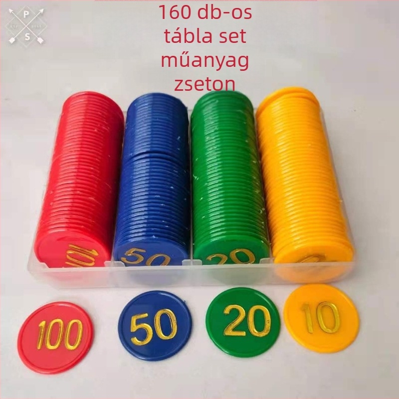Dego Póker Zsetonok, 160 Db Műanyag Zseton, PS Anyag, Méret 38, Dobozos Készlet