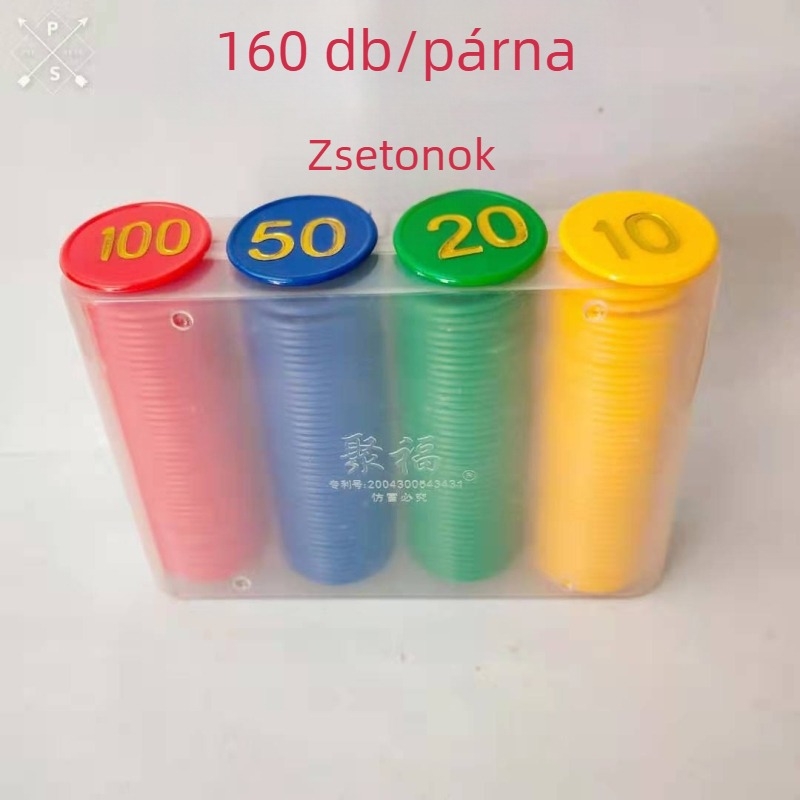Dego Póker Zsetonok, 160 Db Műanyag Zseton, PS Anyag, Méret 38, Dobozos Készlet