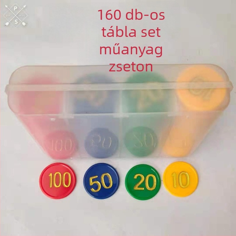 Dego Póker Zsetonok, 160 Db Műanyag Zseton, PS Anyag, Méret 38, Dobozos Készlet
