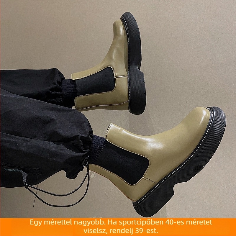 Férfi Martin Chelsea bakancs, krokodilbőr felső rész, boka magasságú szár, slip-on kivitel, gyapjú-shearling bélés, gumitalp
