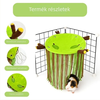 Hamster elrejtő-hámac ciucikkal – függő, mosható, kör alakú belső alvóhely pihenésre és elrejtésre