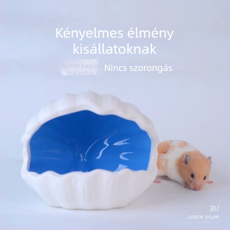 Kerámiás hörcsögfészek, ovális alakú, pihenésre és elrejtésre, beltéri használatra