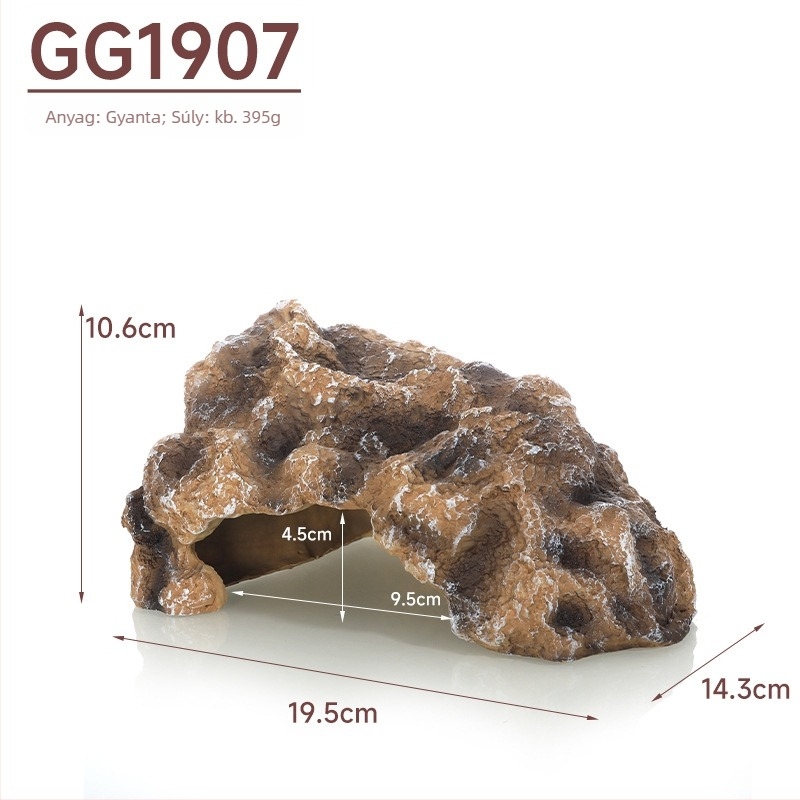Hüllői menedék – szimulált kőbarlang, gyantából készült; 210 g; termékkód: Rock dodge gg1207/gg1907/gg2607