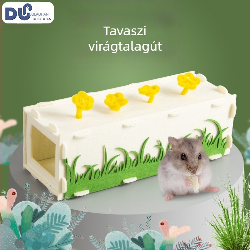 Hamster élőhely-készlet: egyenes alagút, búvóház, leválasztható fészek-játék