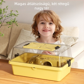 Hamsterketrec panorámás kilátással és szökés elleni védelemmel – műanyag, egész éves használatra