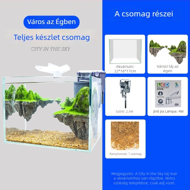 Akváriumi tájépítő készlet függő kövekkel víz- és szárazföldi rendszerekhez