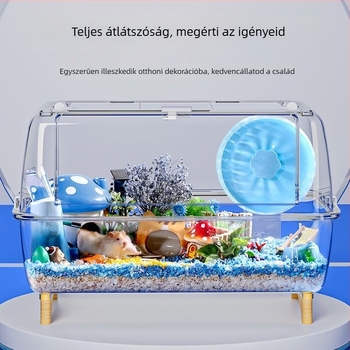 Hörcsögketrec – teljesen átlátszó, megfigyelési célú, műanyag konstrukció
