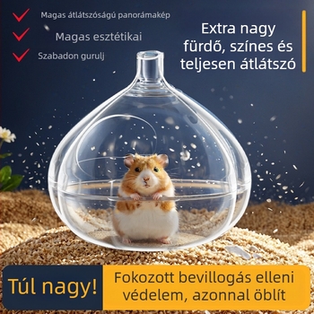 Hámester fürdő és WC fedéllel, átlátszó PC anyag, fröccsenés elleni és dezodoráló