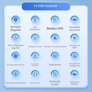 GT300LE GPS-lokátor 10 m-es pozíciópontossággal, 720 órás akkumulátor-élettartam, 1024 MB memória, Baidu térkép támogatás, riasztási módok: rezgés, SOS, kerítés, túl gyors