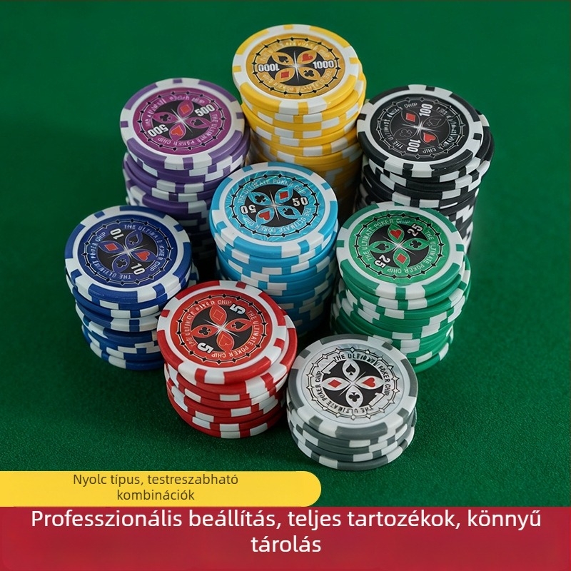 Domino Műanyag Zsetonok, 500 db, Testreszabható, Méret 40×4, Mahjong és Kártyajátékokhoz