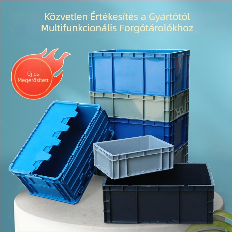 HDPE műanyag turnover doboz, téglalap alakú, 40-50 L kapacitás, modellek 4628/4622/4616/46148, egyszerű, modern dizájn, logó nyomtatása lehetséges