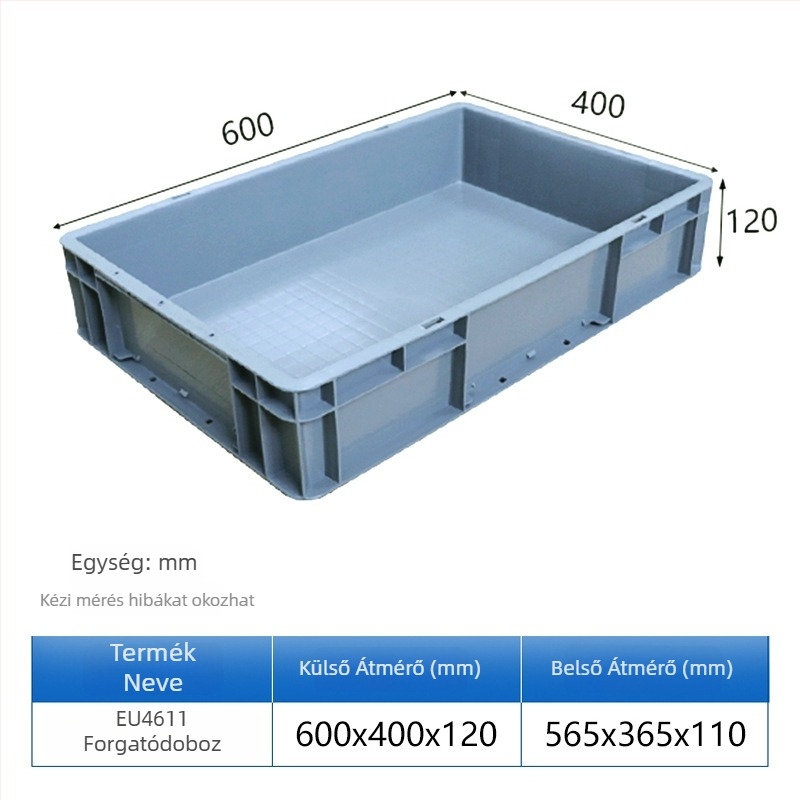 HDPE műanyag turnover doboz, téglalap alakú, 40-50 L kapacitás, modellek 4628/4622/4616/46148, egyszerű, modern dizájn, logó nyomtatása lehetséges
