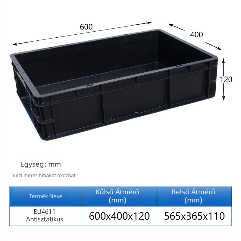 HDPE műanyag turnover doboz, téglalap alakú, 40-50 L kapacitás, modellek 4628/4622/4616/46148, egyszerű, modern dizájn, logó nyomtatása lehetséges
