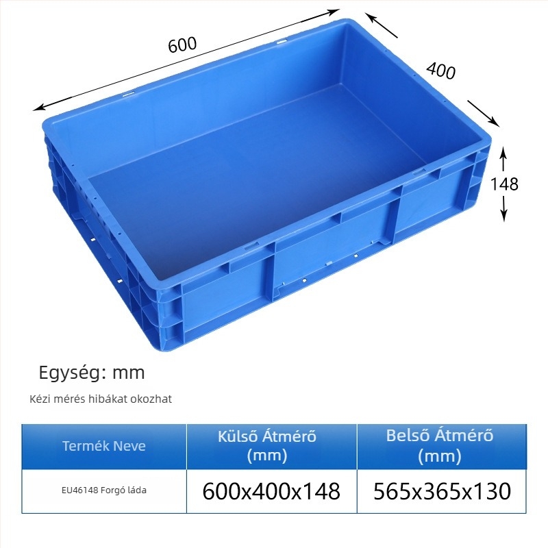 HDPE műanyag turnover doboz, téglalap alakú, 40-50 L kapacitás, modellek 4628/4622/4616/46148, egyszerű, modern dizájn, logó nyomtatása lehetséges
