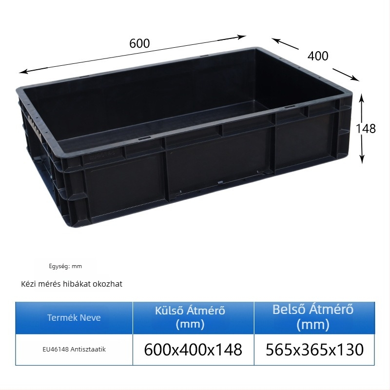 HDPE műanyag turnover doboz, téglalap alakú, 40-50 L kapacitás, modellek 4628/4622/4616/46148, egyszerű, modern dizájn, logó nyomtatása lehetséges