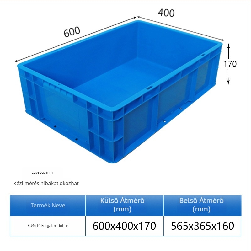 HDPE műanyag turnover doboz, téglalap alakú, 40-50 L kapacitás, modellek 4628/4622/4616/46148, egyszerű, modern dizájn, logó nyomtatása lehetséges