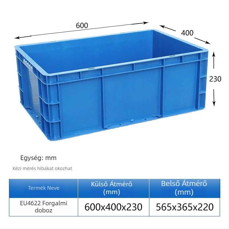 HDPE műanyag turnover doboz, téglalap alakú, 40-50 L kapacitás, modellek 4628/4622/4616/46148, egyszerű, modern dizájn, logó nyomtatása lehetséges