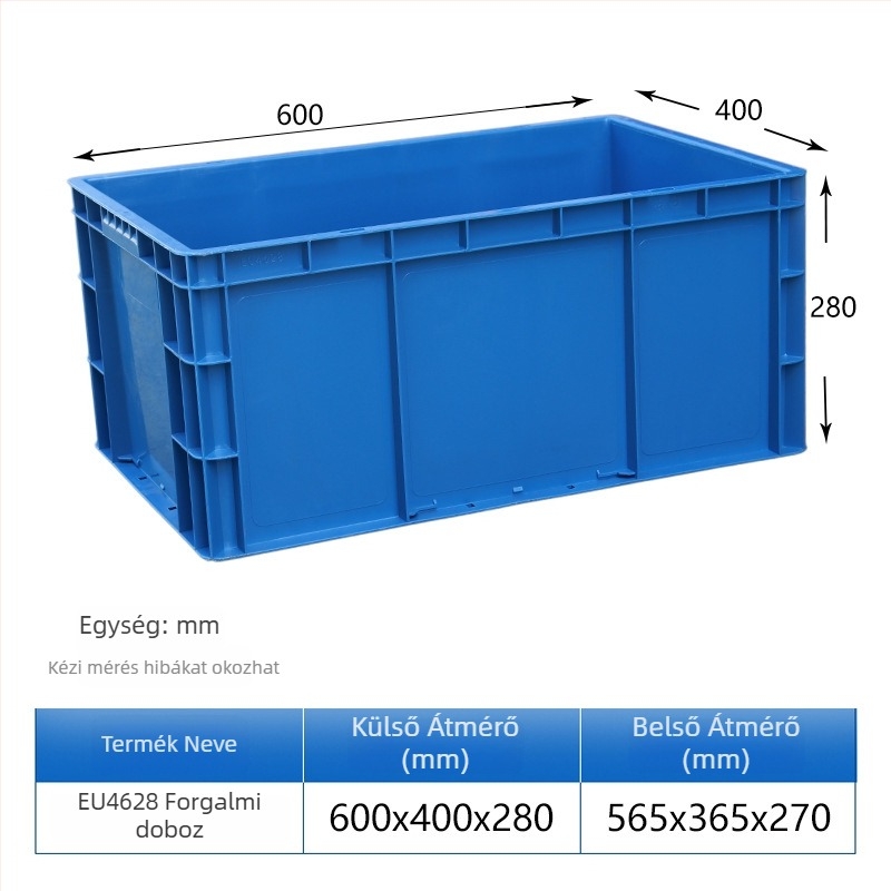 HDPE műanyag turnover doboz, téglalap alakú, 40-50 L kapacitás, modellek 4628/4622/4616/46148, egyszerű, modern dizájn, logó nyomtatása lehetséges
