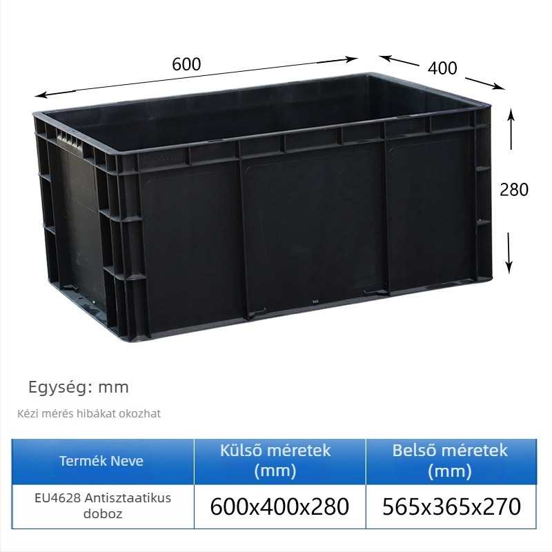HDPE műanyag turnover doboz, téglalap alakú, 40-50 L kapacitás, modellek 4628/4622/4616/46148, egyszerű, modern dizájn, logó nyomtatása lehetséges