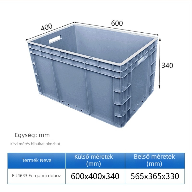 HDPE műanyag turnover doboz, téglalap alakú, 40-50 L kapacitás, modellek 4628/4622/4616/46148, egyszerű, modern dizájn, logó nyomtatása lehetséges