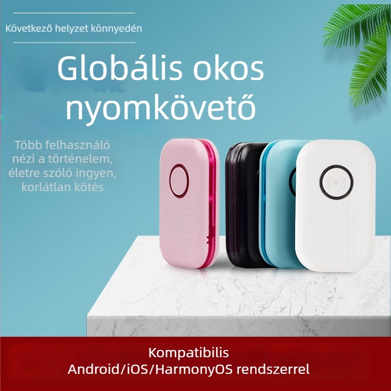 Két rendszerű állatnyomkövető Android és iOS-hez — Bluetooth 5.0, körülbelül 20 m hatótávolság, ABS anyag, kulcstartó dizájn, modell T1