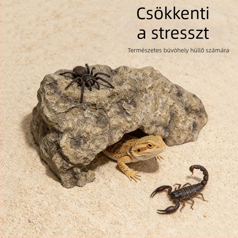 Teknős napozó platform létrával és rejtekhellyel — akváriumi tájkő kiegészítő, modell HCW41050, márka Pet Large Strip