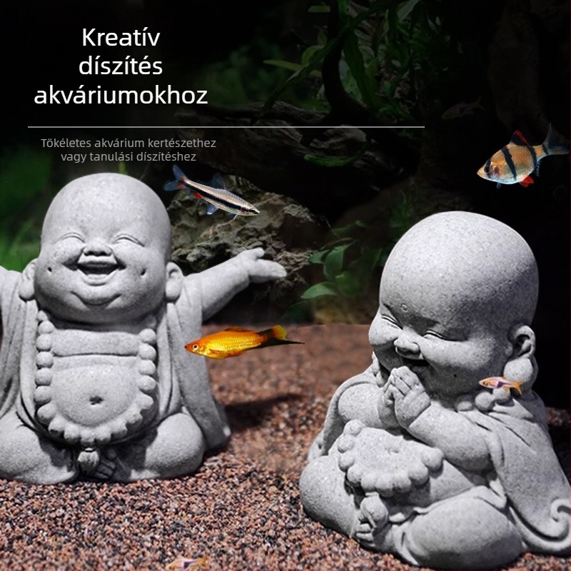Homokkő Maitreya Buddha szobor akváriumhoz és mini tájképhez
