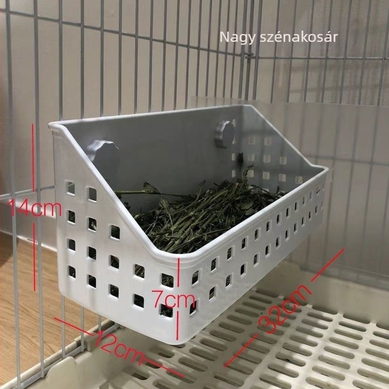 Nyúl fűtartó állvány, nagy kapacitású, beépített fűbox guineai patkánynak