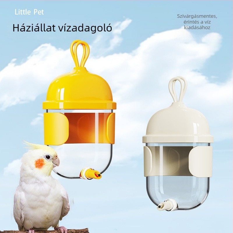 Papagáj vízpalack, műanyag, függő itató madarak számára, univerzális