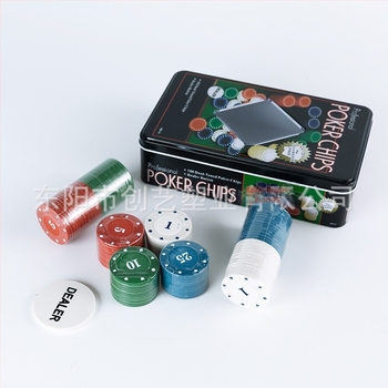 Texas Hold'em póker zsetonok készlet – 100 darab PS anyagú zseton, fémdobozban