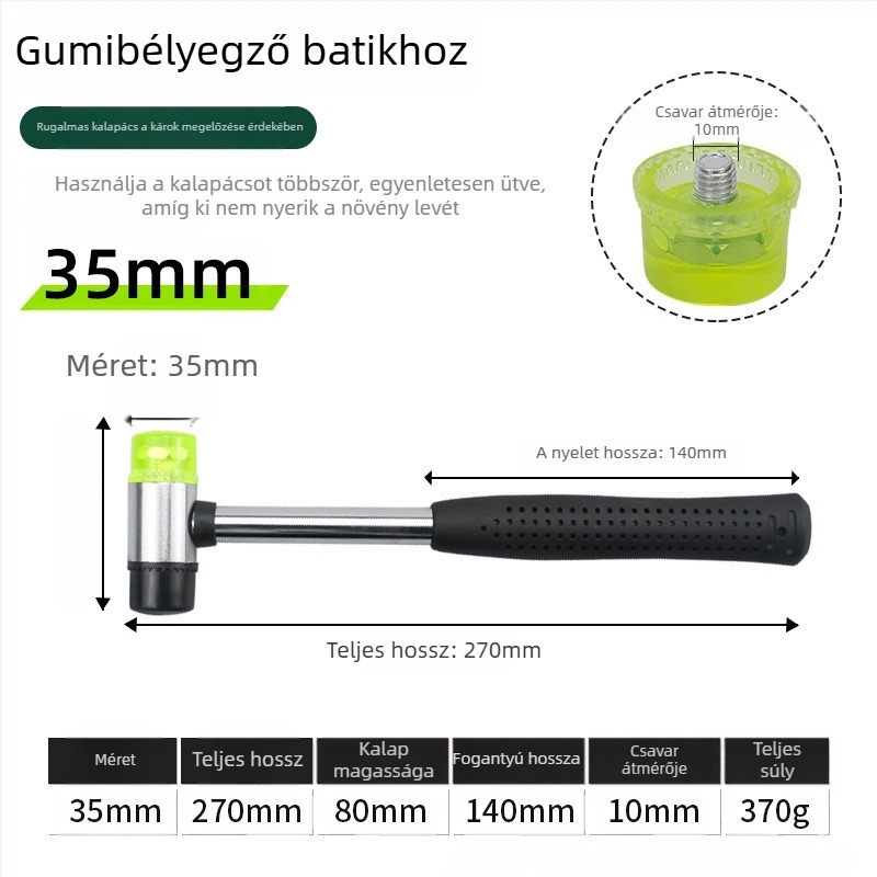 Gyerekeknek szóló textilnyomó készlet: mintázó kalapács, modell 002