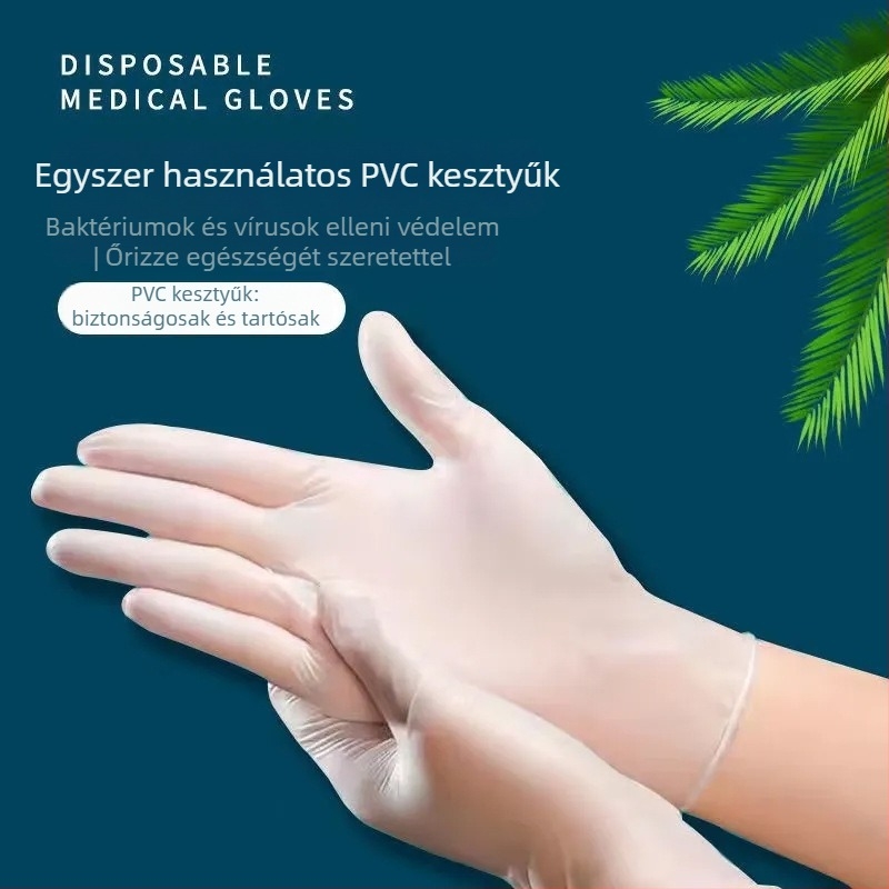 Egyszer használatos PVC kesztyűk, vékonyak, mosogatáshoz és takarításhoz, professzionális cateringhez alkalmas