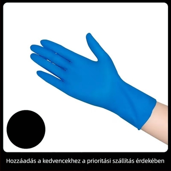 Egyszer használatos nitril kesztyűk, vastítottak, kopásállóak, csúszásmentesek, olajállóak, tartósak, fehér és fekete nitril kesztyűk