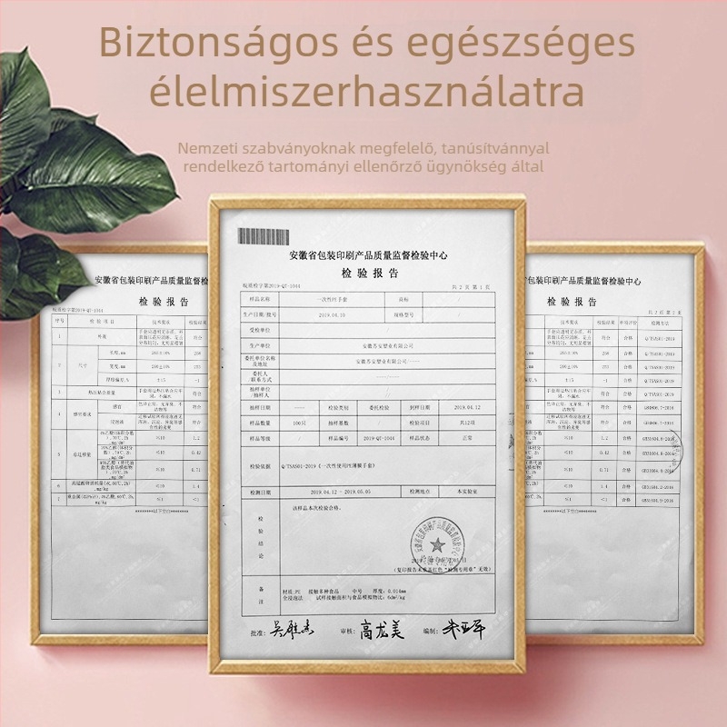 Egyszer használatos PE kesztyűk, élelmiszer-minőségű, vastított, dobozos csomagolásban