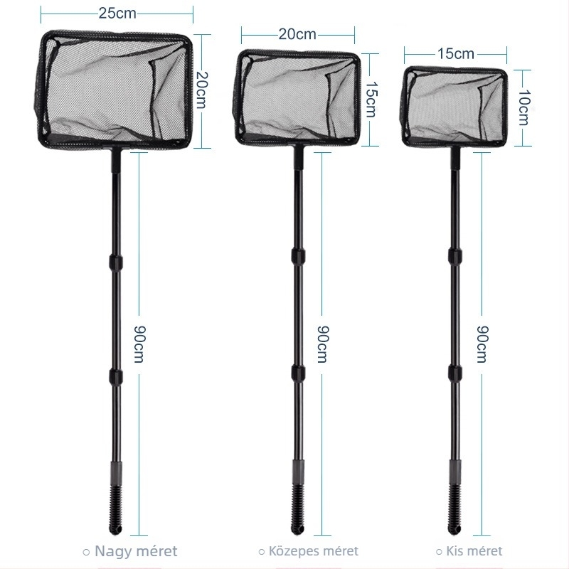 Teleszkópos akváriumi háló tavak tisztításához — ABS műanyag, tömeg 0.17 kg, márka Ilonda