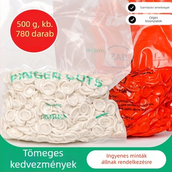 Egyszer használatos latex ujjvédők, antistatikus, csúszásmentes, fehér, 0,11 mm vastagság, 6–7 cm hosszúság, 500 g csomag