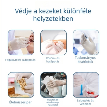 Egyszer használatos latex és PVC vizsgálati kesztyűk, orvosi, fogorvosi és laboratóriumi felhasználásra