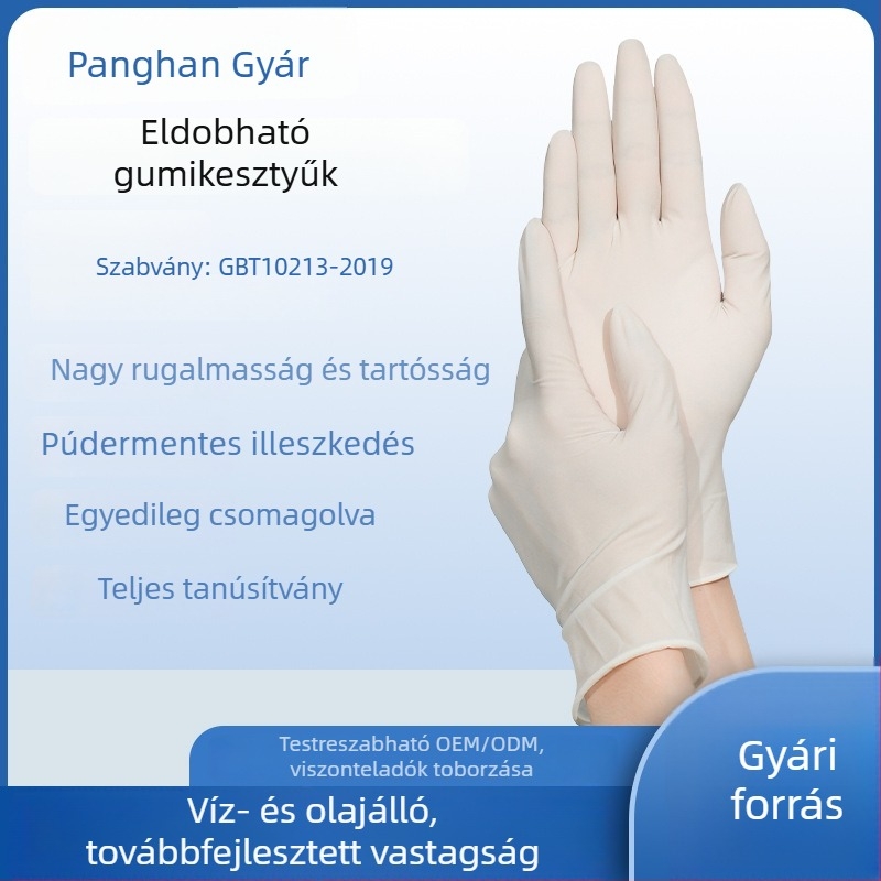 Egyszer használatos latex és PVC vizsgálati kesztyűk, orvosi, fogorvosi és laboratóriumi felhasználásra