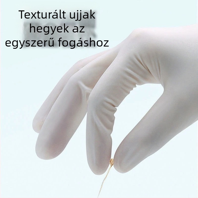 Zhende egyszer használatos orvosi vizsgálati kesztyűk, texturált felülettel, pormentes, természetes latex, 100 db/doboz