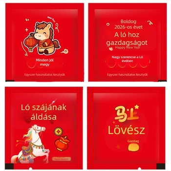 Egyszer használatos PE kesztyűk, élelmiszer-minőségű, vastagság >0,3 mm, testreszabható minta, önálló csomagolás