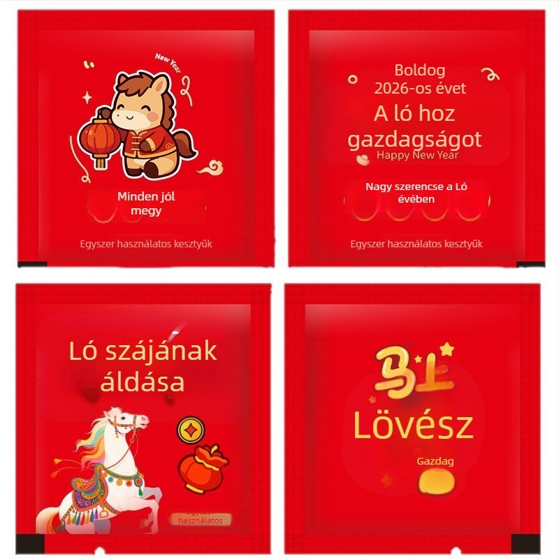 Egyszer használatos PE kesztyűk, élelmiszer-minőségű, vastagság >0,3 mm, testreszabható minta, önálló csomagolás